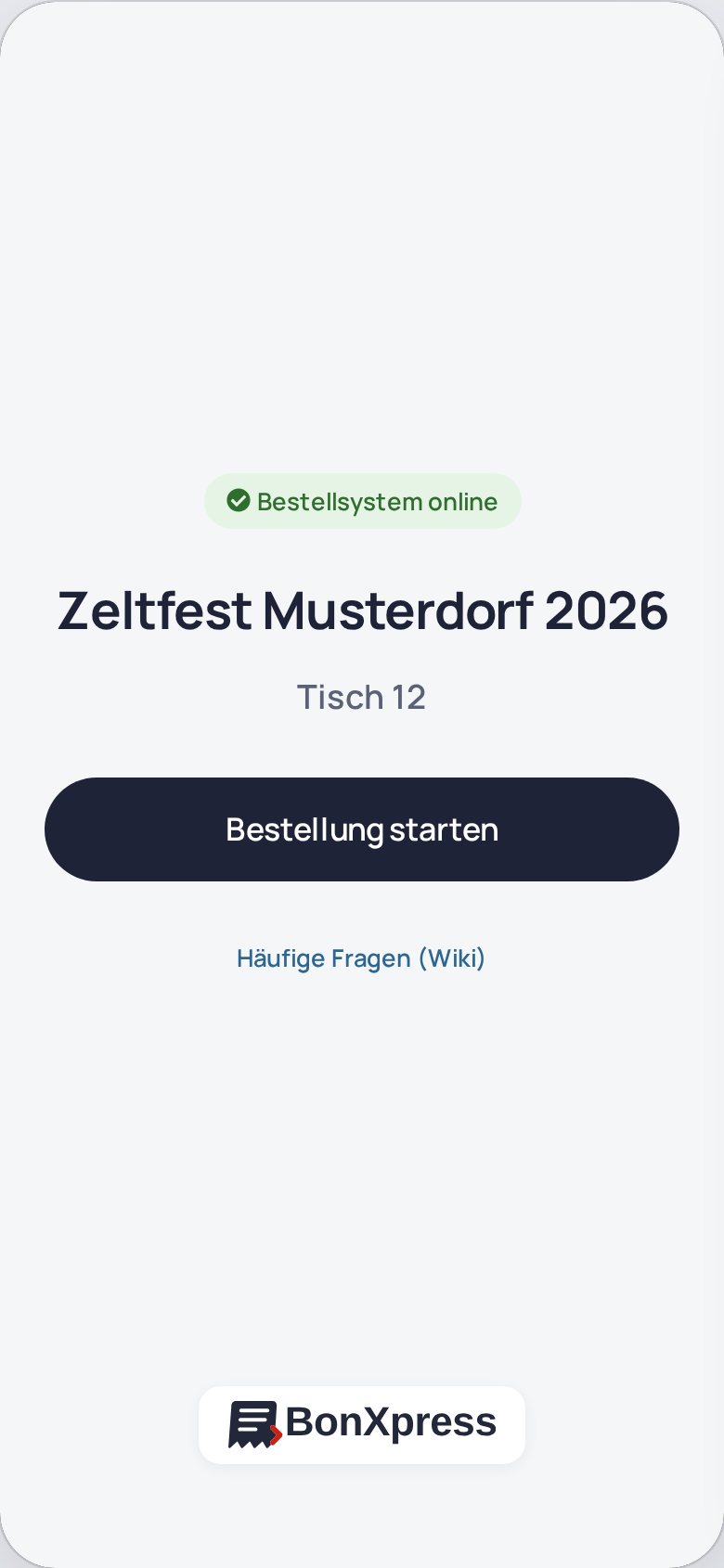 Gäste-Bestellseite per QR-Code